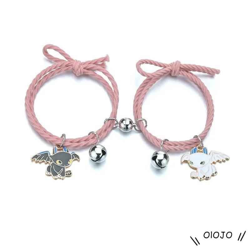 (OLOJO.vn) Vòng Tay Cặp Dây Nam Châm Bằng Nam Châm Màu Trắng Đen Cho Cặp Đôi Tình Bạn Không Răng