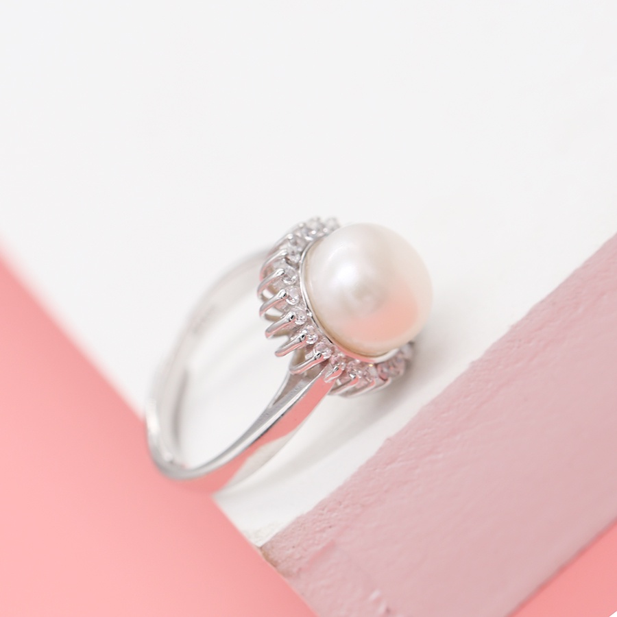 Bộ trang sức ngọc trai thật nuôi nước ngọt khảm bạc s925 đính đá zircon thiết kế cổ điển sang trọng T3 Bảo ngọc Jewelry