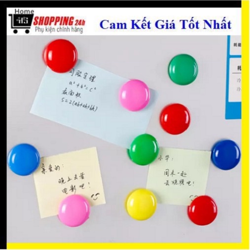Combo 10 Viên Nam Châm Tròn Dán Tủ Lạnh Nhiều Màu Tiện Ích