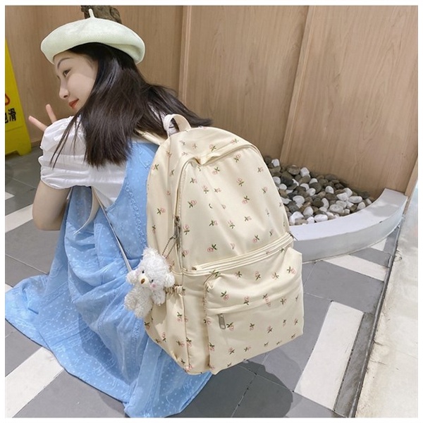 Balo đi học hoa nhí basic - màu vàng nhạt siêu cute 🥰 HÀNG CÓ SẴN