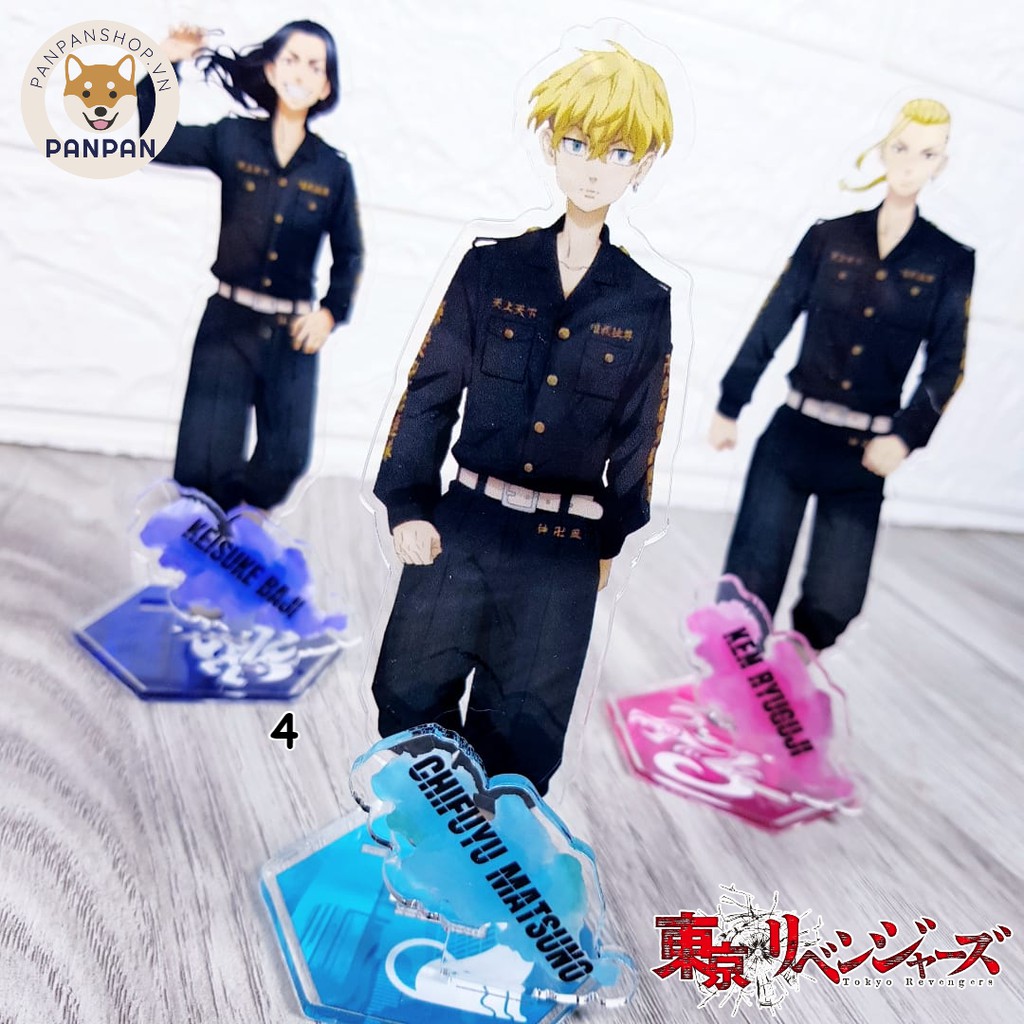 Mô Hình Standee acrylic Anime Tokyo Revengers đồng phục kèm bảng tên - 6 nhân vật (15cm)