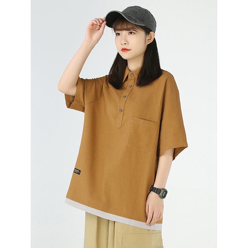 _Áo thun cổ bẻ vintage unisex
