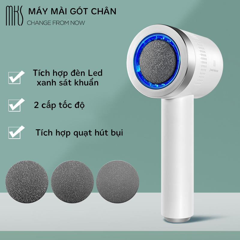 Máy Chà Gót Chân, Tẩy Da Chết Gót Chân Cao Cấp MKS-Có Tích Điện, Tặng Kèm 3 Đầu Mài Thạch Anh