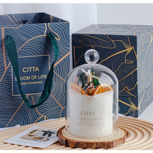 Set nến thơm Citta lồng thủy tinh hương thơm bốn mùa hoa khô tự nhiên decor trang trí nhà cửa – Bliing Bliing