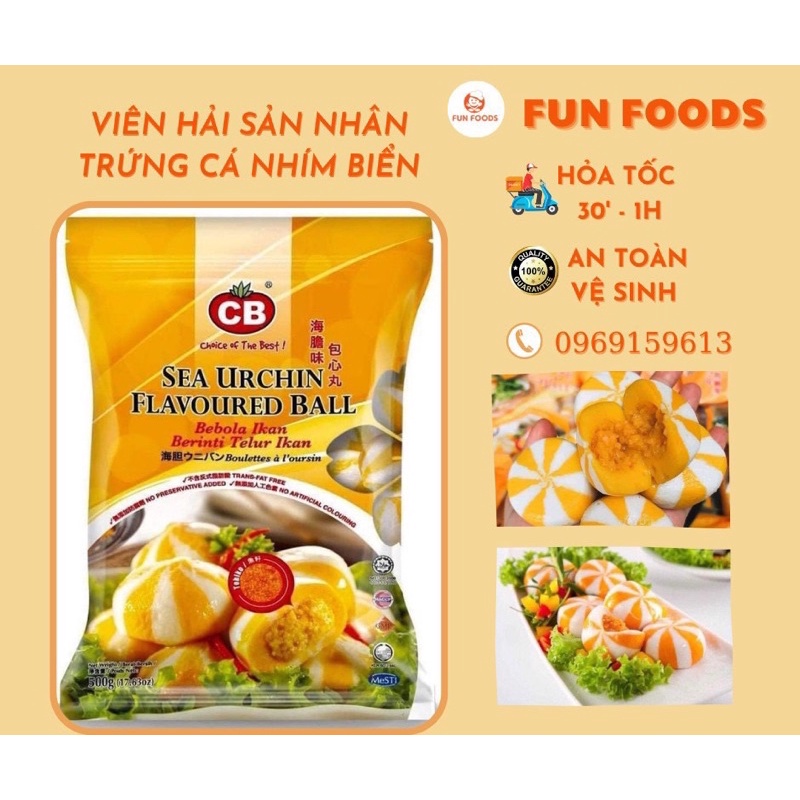 Viên bánh bao hải sản trứng nhím vàng EB 500g