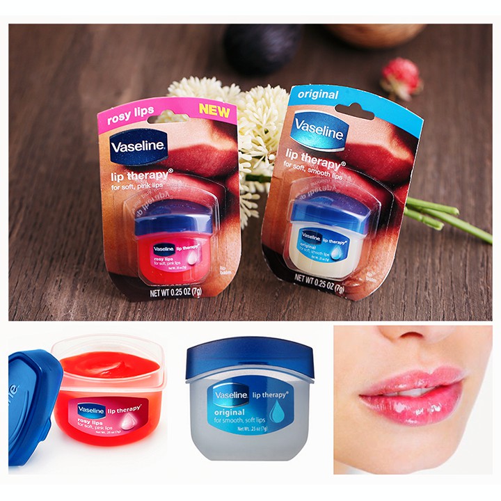 Combo 2 Hũ Sáp Dưỡng Môi Vaseline  Lip Therapy 7gr của Mỹ