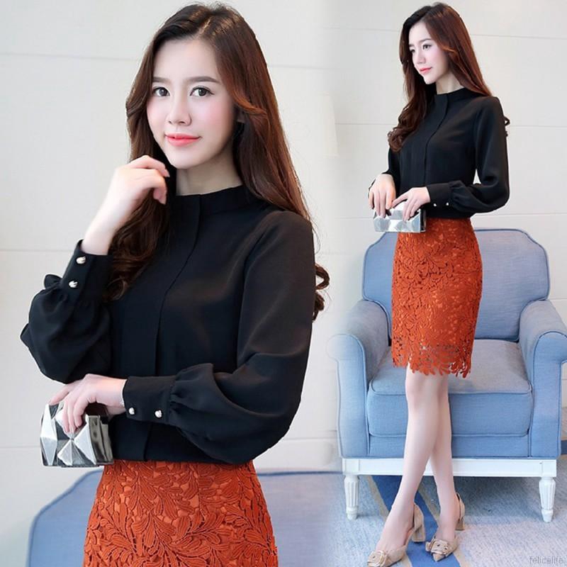 Áo tay dài lồng đèn thời trang thanh lịch