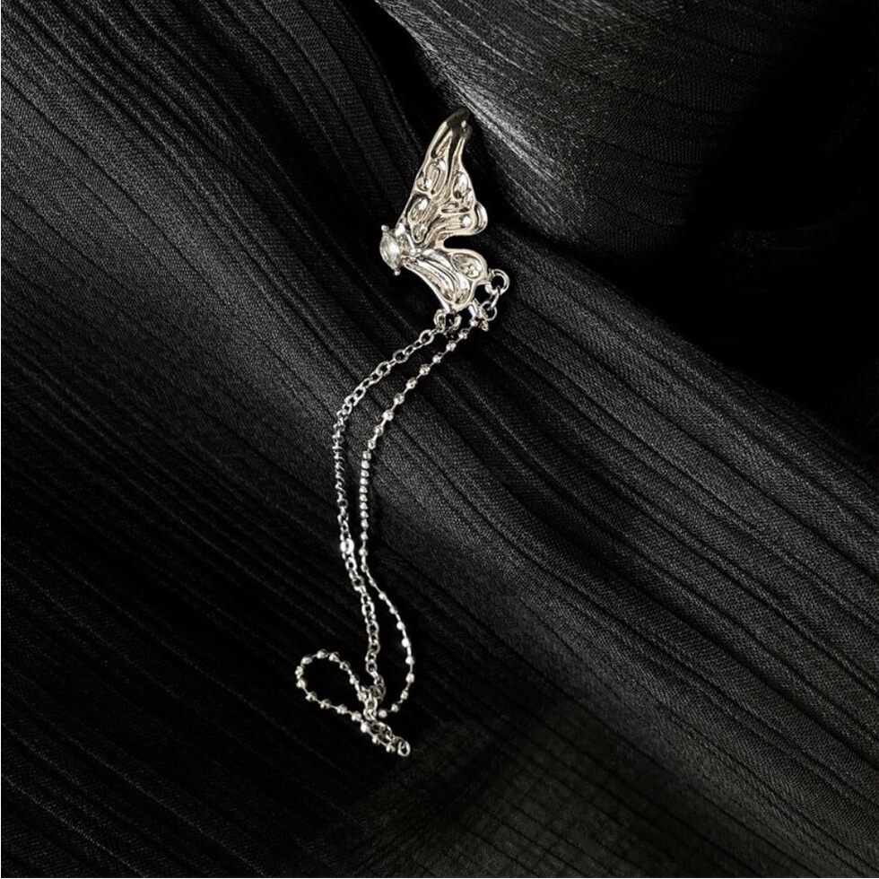 Bingo Bông Tai Dạng Kẹp Hình Bướm Tua Rua Không Cần Xỏ Lỗ Khí Quyển Cho Nữ