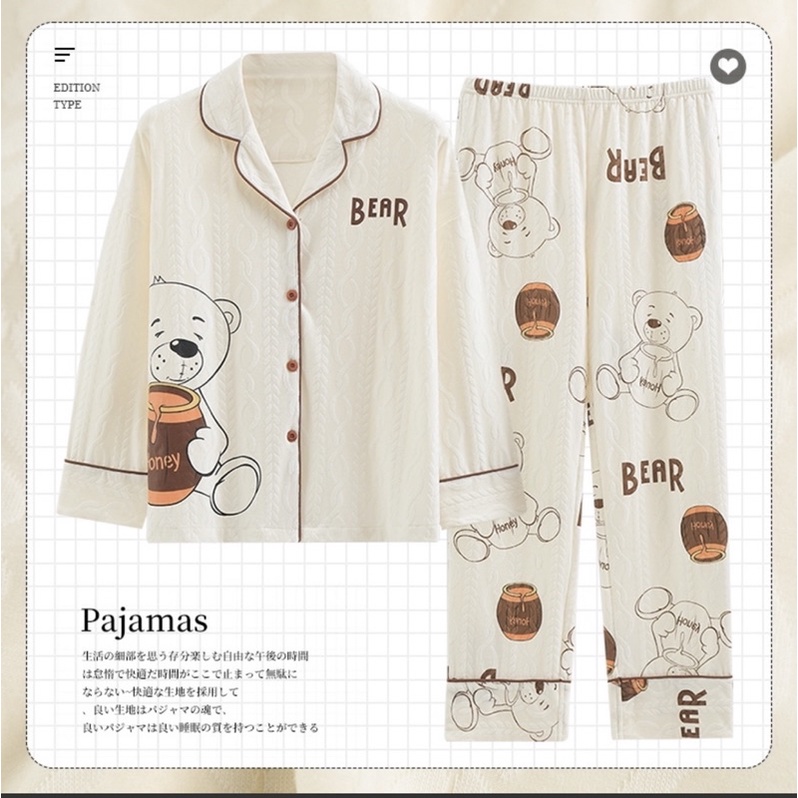 Bộ pijama cotton gân dài tay hàng quảng Châu cao cấp