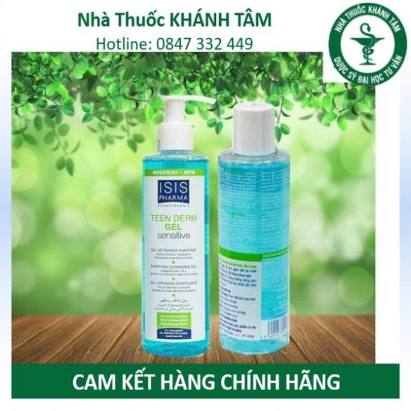 ! Gel rửa mặt da nhạy cảm giảm nhờn-ngừa mụn ISIS Pharma Teen Derm Gel Sensitive 250ml ! !