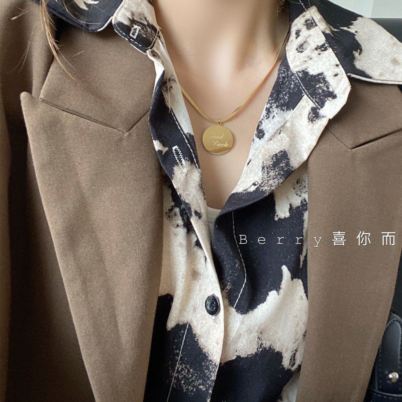 Áo sơ mi nữ họa tiết tay dài thời trang