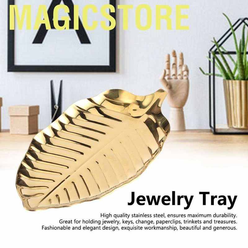 Magicstore Nordic Style Leaf Shaped Necklace Jewelry Display Tray Storage Organizer Decorative Props
