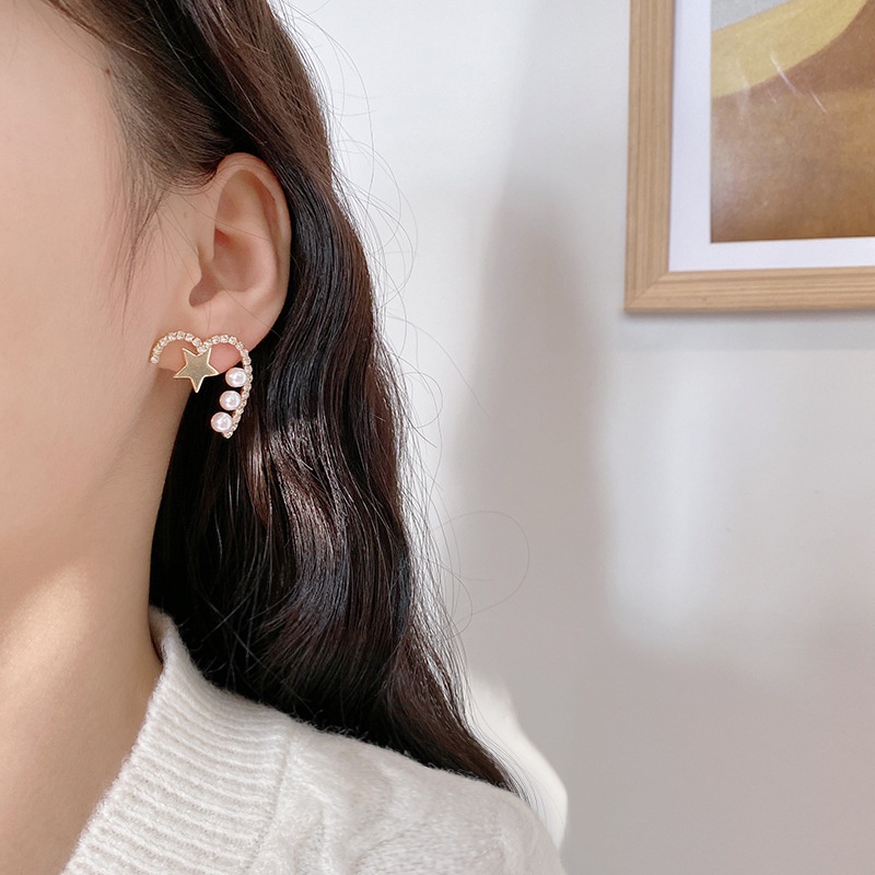 Khuyên Tai Hình Ngôi Sao Đính Đá Ngọc Trai Nhân Tạo Phong Cách Hàn Quốc Thời Trang Cao Cấp Dành Cho Nữ S925