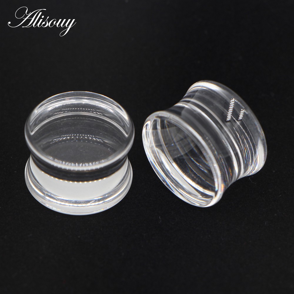 Alisouy Set 2 Khuyên Nong Tai acrylic Trong Suốt Cá Tính