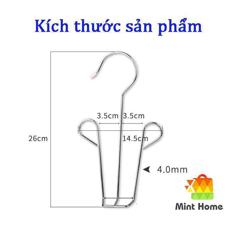 Móc phơi giày dép bằng thép không gỉ inox 304 treo giày thể thao nam, sneaker, tây, quai hậu, cao gót nữ cao cấp