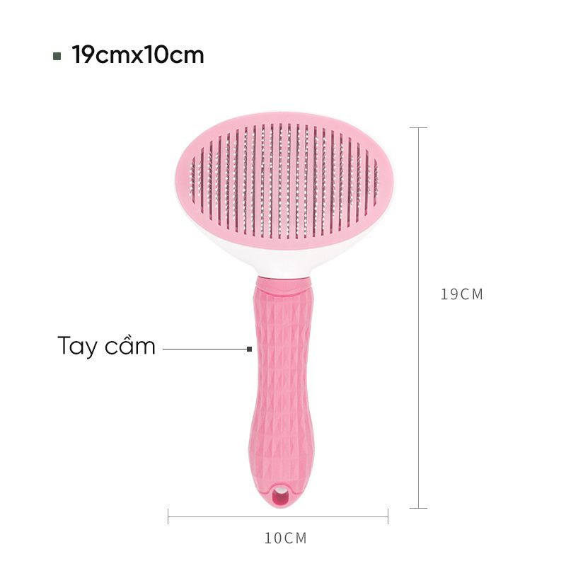 Lược chải lông cho chó mèo TITPETSHOP có nút bấm CHÍNH HÃNG, CHUYÊN NGHIỆP, TIỆN DỤNG