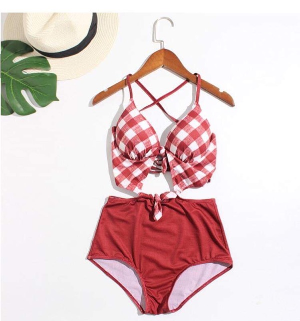 [BKN238] &lt;HÀN&gt; BODYSUIT CARO ĐỎ/XANH KIỂU HÀN (CÓ GỌNG)