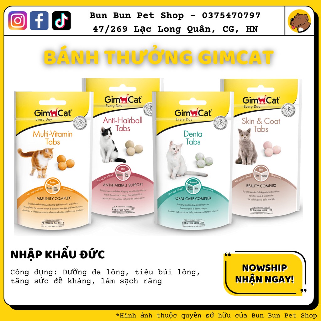 Bánh thưởng Gimcat tabs cho mèo