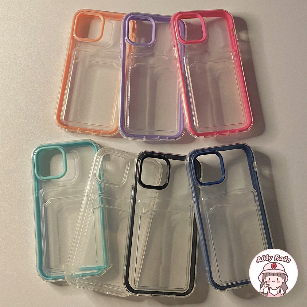 Ốp Điện Thoại TPU Mềm Mỏng Chống Sốc Có Ngăn Đựng Thẻ 3 Trong 1 Cho IP 13 12 11 Pro Max XR 8 7 Plus