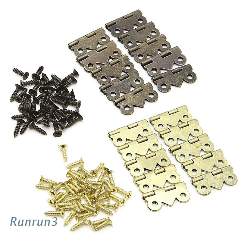 10 Miếng bản lề mini kiểu cánh bướm trang trí hộp trang sức/ ngăn kéo tủ 20mm x17mm