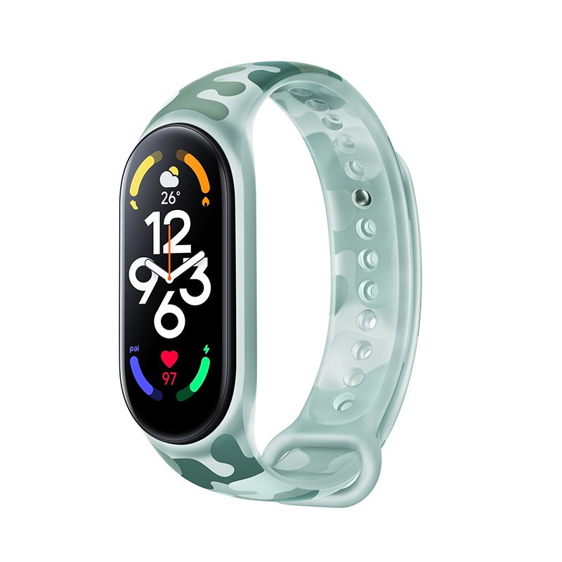 Dây Đeo TPU Trong Suốt Họa Tiết Rằn Ri Cho Mi band 7/6/5 4/3