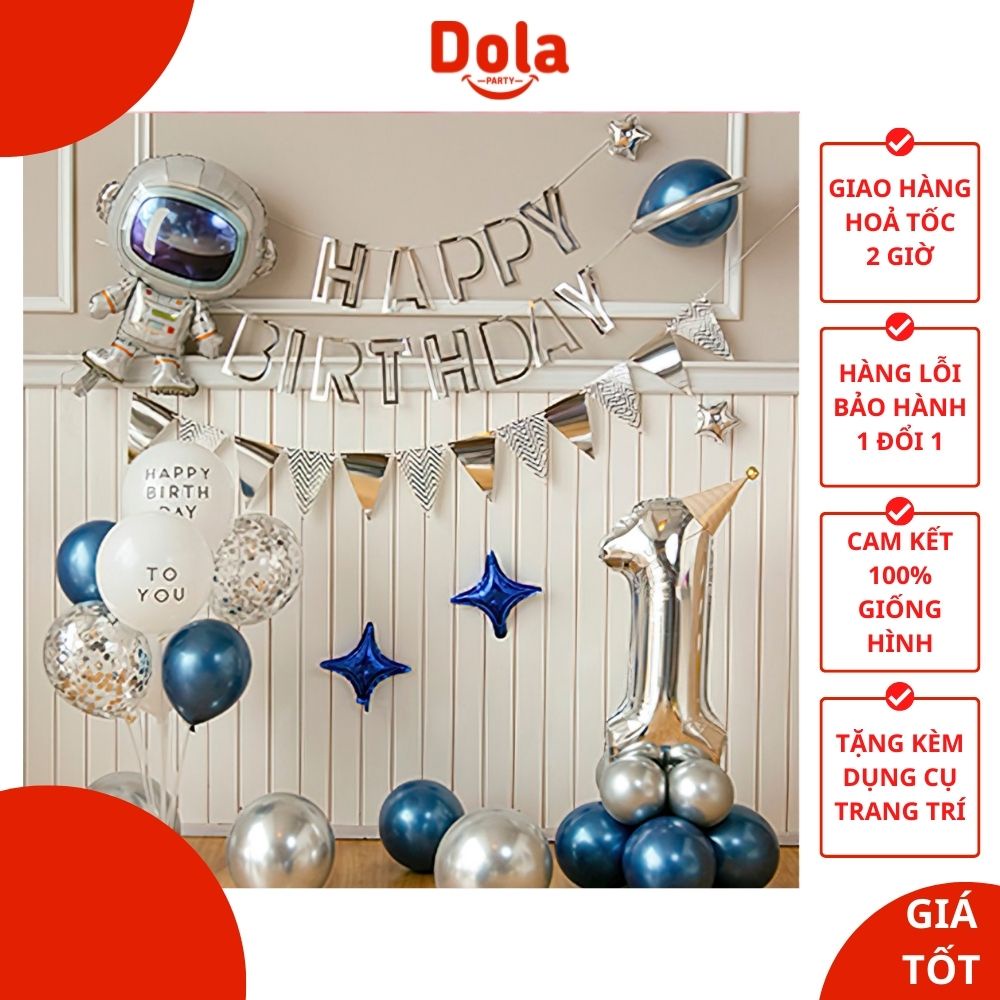 Set trang trí sinh nhật cho bé Dola party, trang trí sinh nhật bé trai, bé gái, tặng kèm đủ phụ kiện trang trí SET-BBE1