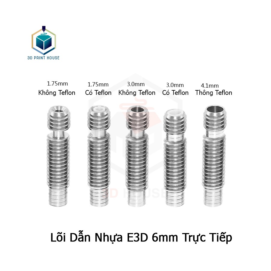 Lõi Dẫn Nhựa E3D V6 Trực Tiếp 6mm Máy In 3D