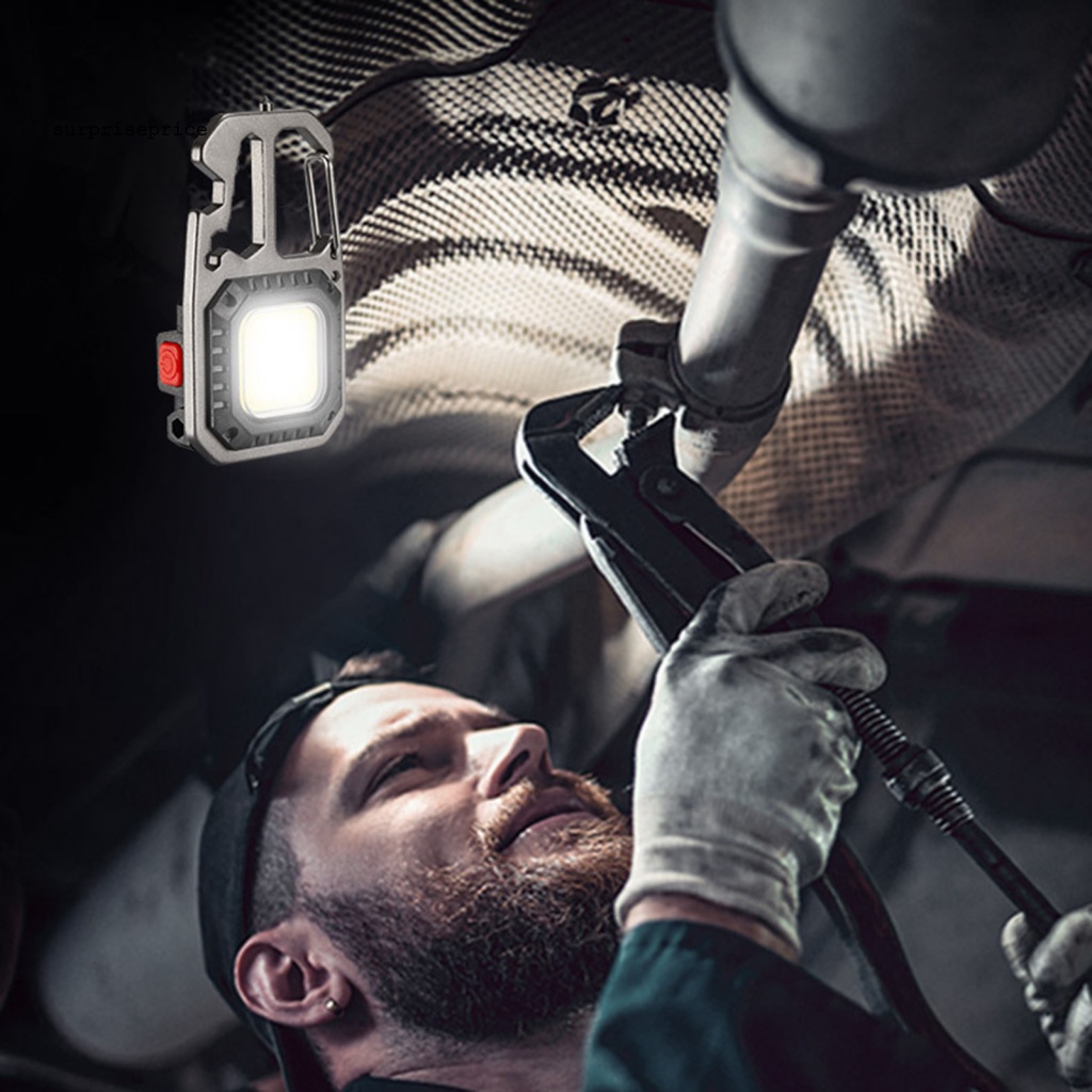 1 Bộ Móc Khóa Đèn Pin Mini Bỏ Túi Kèm Khung 7 Chế Độ Chiếu Sáng