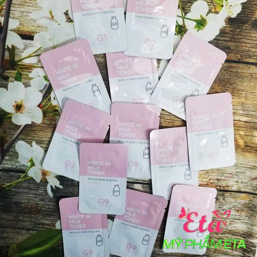 Sample dưỡng da G9 Skin White In NHH nước hoa hồng, kem dưỡng ẩm, kem ủ trắng da, mờ thâm tàn nhang 2ml