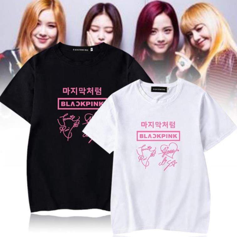 SALE- KPOP Áo Thun Tay Ngắn Có In Chữ Phong Cách Nhóm Nhạc Blackpink /uy tín chất lượng