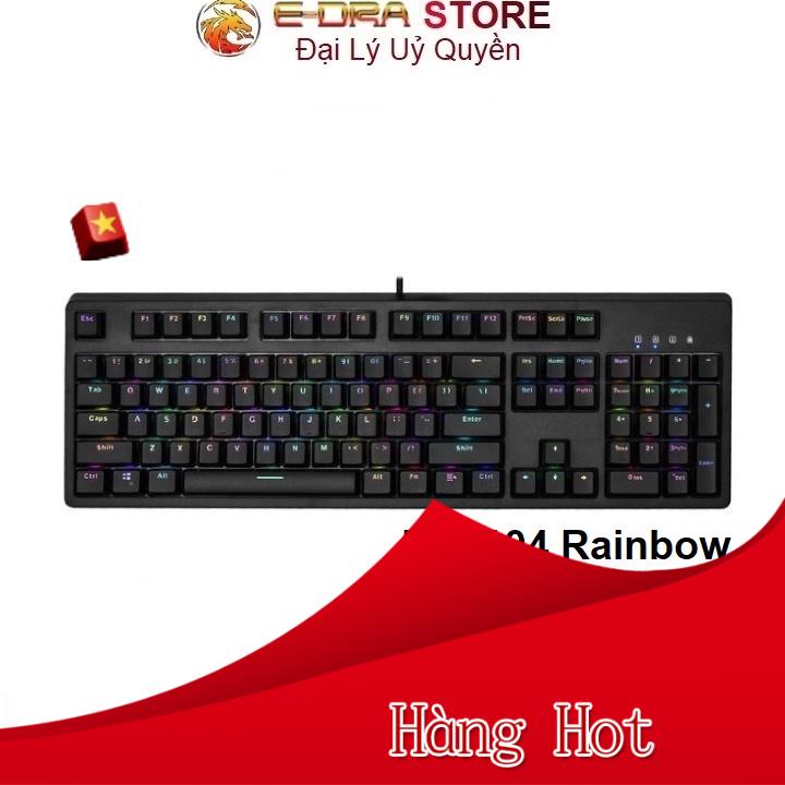 Bàn phím cơ Edra EK3104 Rainbow Huano Switch (Blue / Brown / Red) + Tặng key cờ