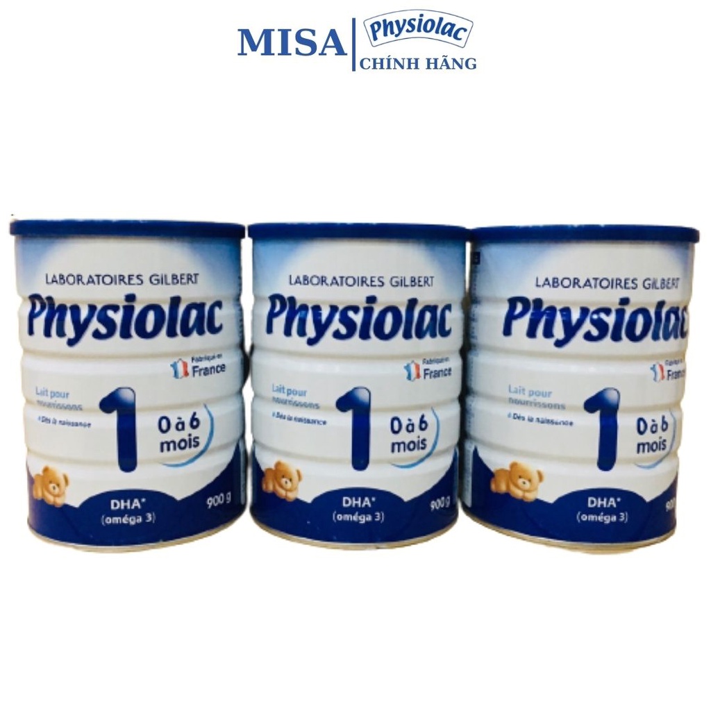 Combo 3 hộp Physiolac số 1(0-6th) date 2023 lon 900g và 400g, sữa công thức cho bé, Sữa physiolac nhập từ pháp