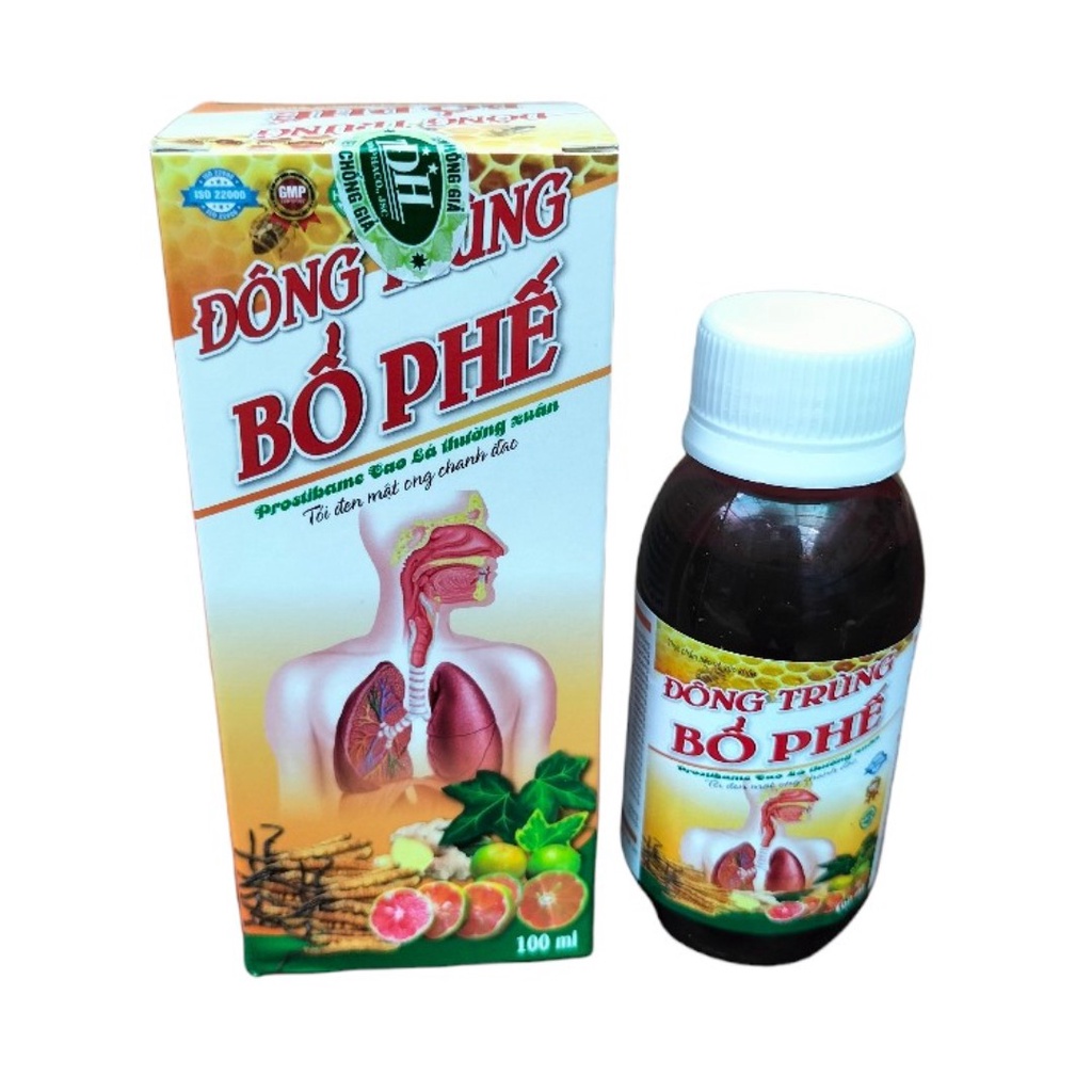 Siro Đông trùng bổ phế tỏi đen mật ong chanh đào
