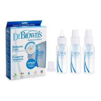 Bộ 3 Bình Sữa Dr. Brown Cổ Hẹp 250Ml (Xanh Dương Nhạt)