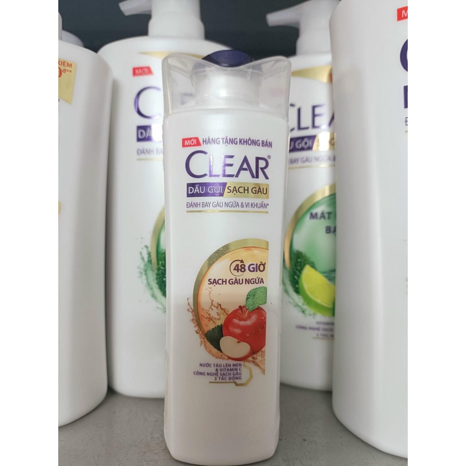 Combo 2 chai Dầu gội Clear nước táo lên men &amp; Vitamin C chai 140g (Hàng khuyến mại của hãng)
