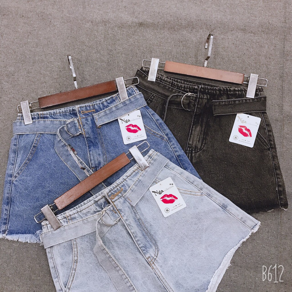 Quần short jean 2 lưng kiểu hàn quốc