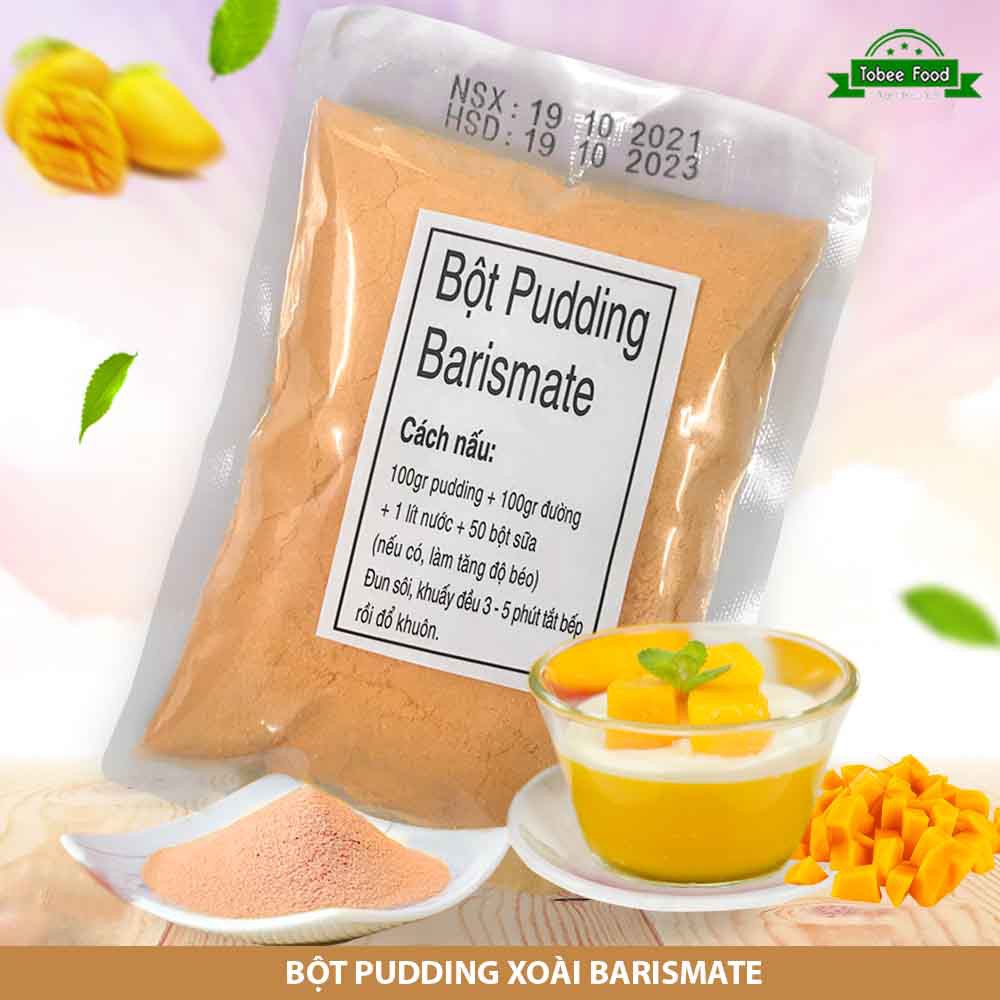 Bột Làm Pudding Barismate 100g (Gồm Các Vị: Trứng, Matcha, Socola, Khoai Môn, Xoài, Dưa Lưới)