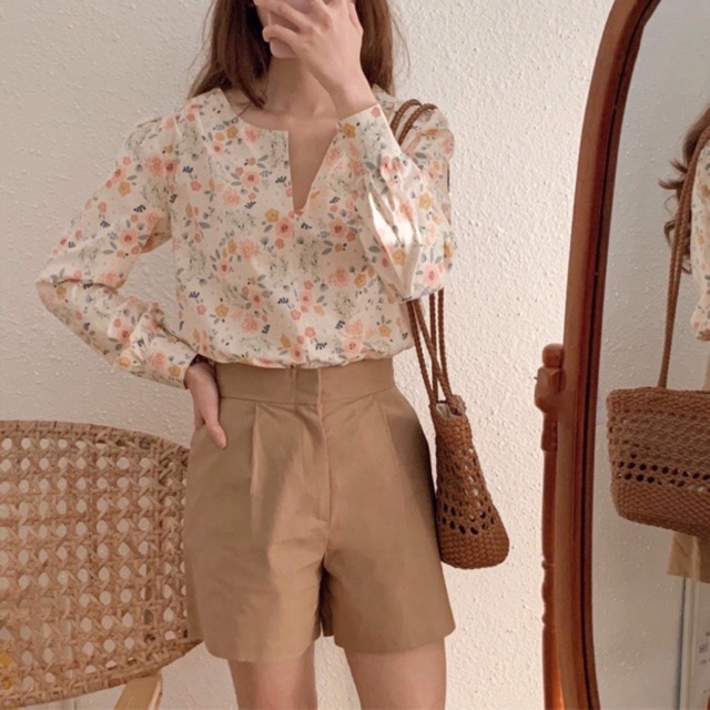 Quần shorts đũi basic