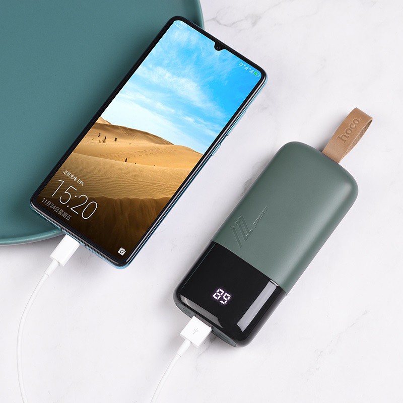 Pin sạc dự phòng 10000 mAh kép USB 2A có màn hình kỹ thuật số báo phần trăm pin Hoco j57