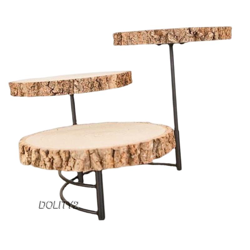 [Dolity2] Khay Gỗ 3 Tầng Màu Trơn Đựng Món Tráng Miệng Cho Khách Sạn
