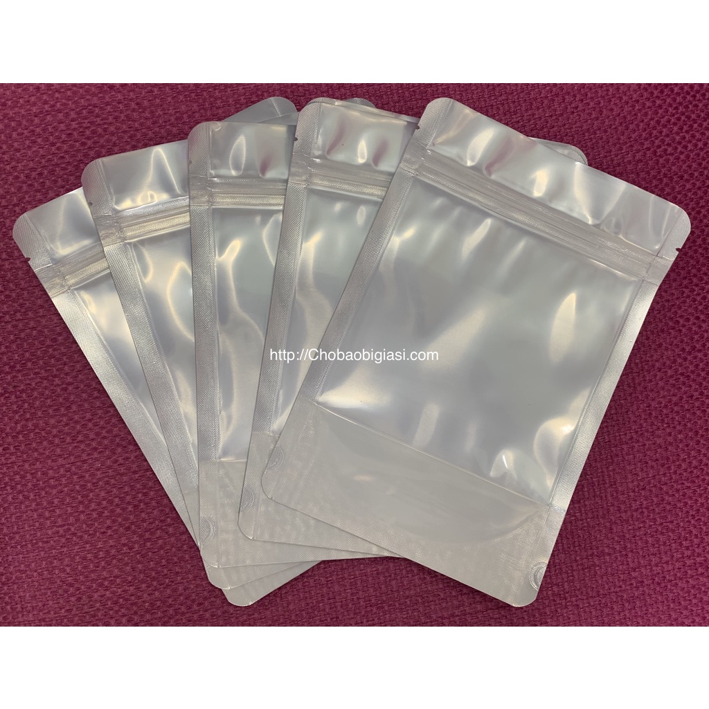 Túi zipper đáy đứng Mặt Bạc Mặt Trong có đủ size đựng bột, đựng hạt, đựng trái cây sấy