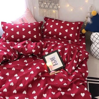 Bộ chăn ga gối cotton poly ( kèm ruột chăn)