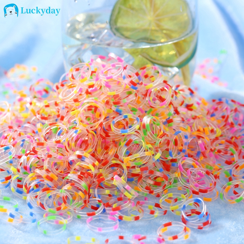 Set 100 dây thun buộc tóc nhiều màu cho bé gái