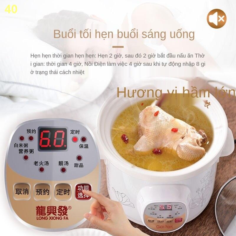 2021Nồi canh gia đình tự động đặt bữa sáng cháo cơm điện nấu gốm sứ tạo tác ký túc xá