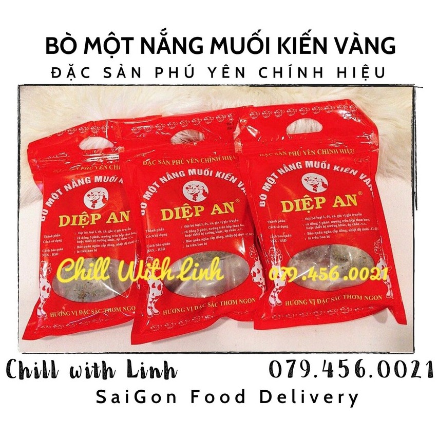[NOW HCM] Quà biếu tặng - BÒ 1 NẮNG MUỐI KIẾN VÀNG – ĐẶC SẢN PHÚ YÊN CHÍNH HIỆU (TÚI 500GR)-MỒI NGON