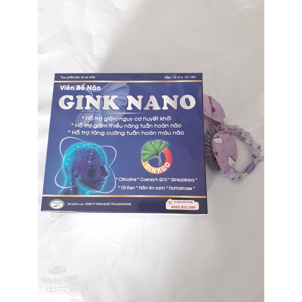 Viên uống bổ não GINK NANO, hỗ trợ hoạt huyết, tăng cường tuần hoàn máu não, giảm đau đầu, hoa mắt, chóng mặt, mất ngủ