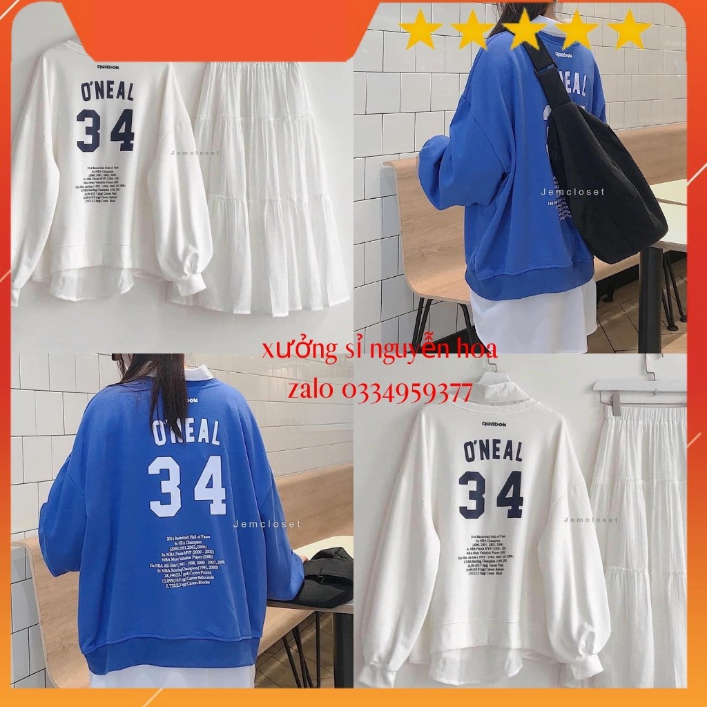 Áo nỉ dài tay số 34 Unisex form rộng cực đẹp