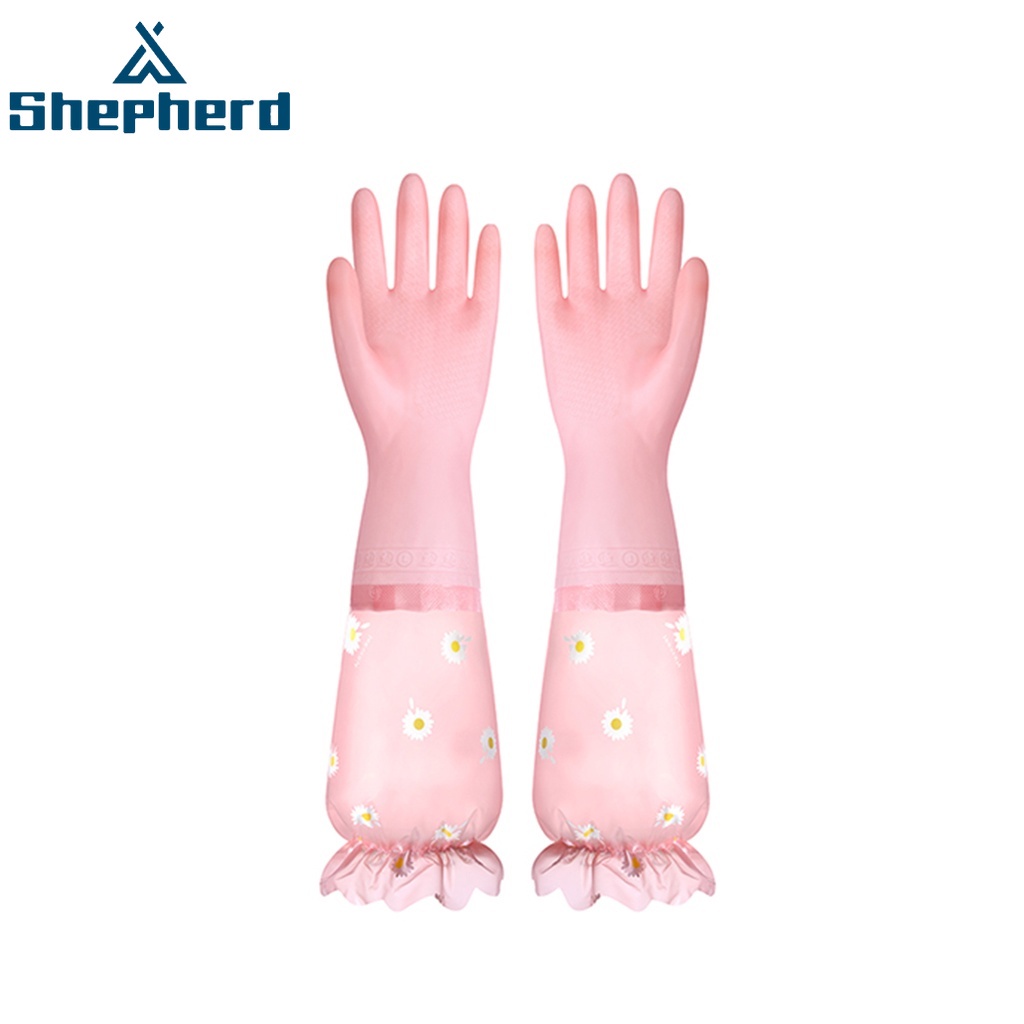 Găng tay rửa chén Shepherd độ dày gấp đôi chống trượt và chống nước linh hoạt