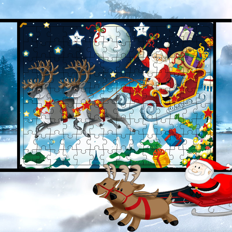 Bộ đồ chơi tranh xếp hình chủ đề Giáng sinh 126 mảnh cho bé 3-6 tuổi