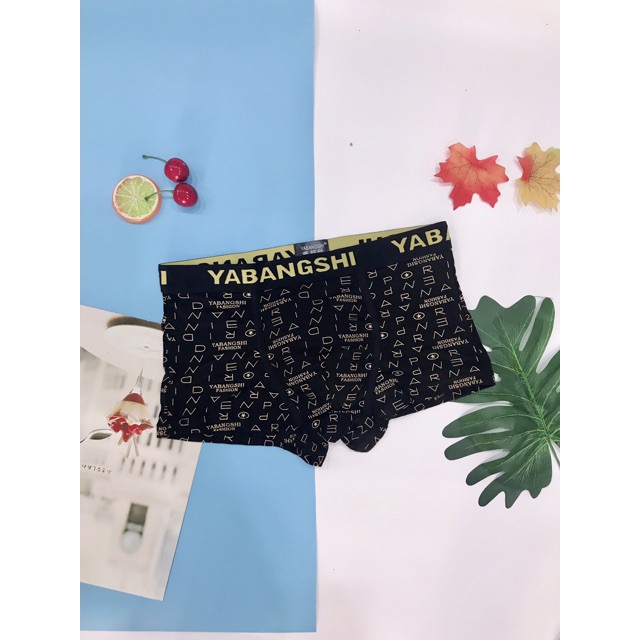 Quần sịp nam YABANGSHI, quần sịp đùi nam cao cấp thiết kế độc quyền COMBO hộp 4 chiếc full size L XL 2XL 3XL